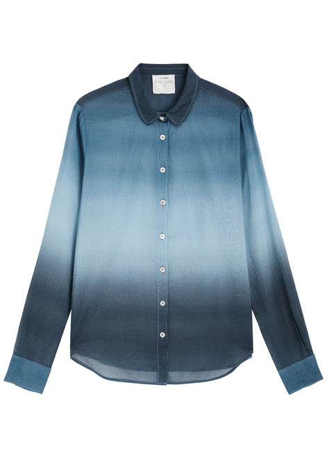 Denim Voile Cotton Shirt in Delave