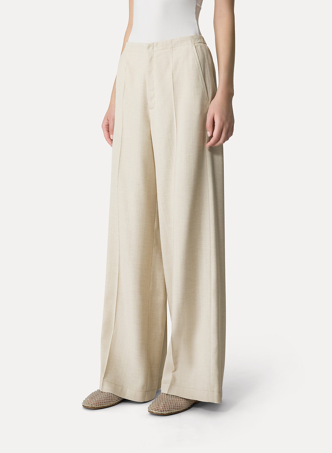 Viscose Flat Front Pant in Dune