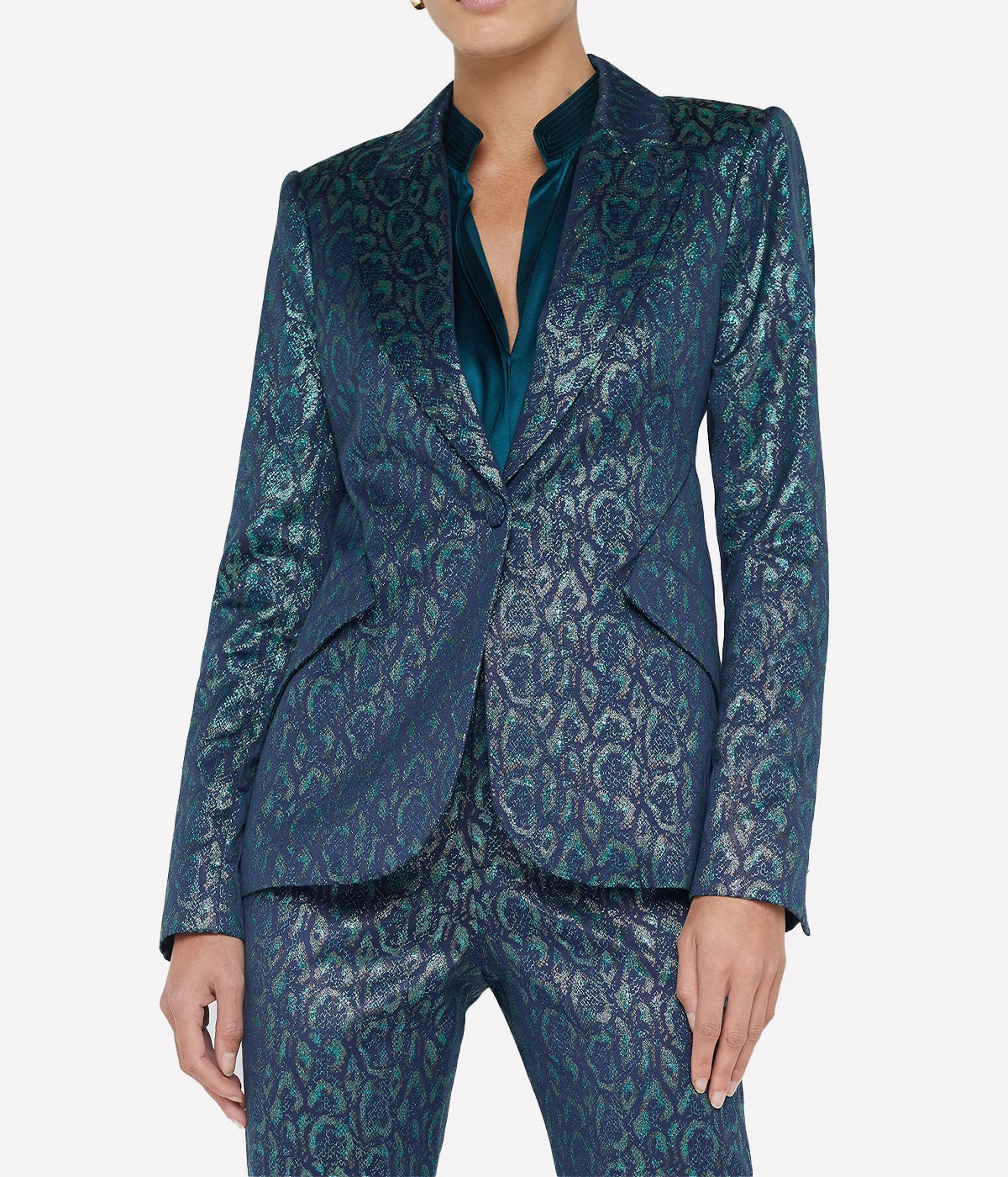 Chamberlain Blazer in Teal Multi Leopard