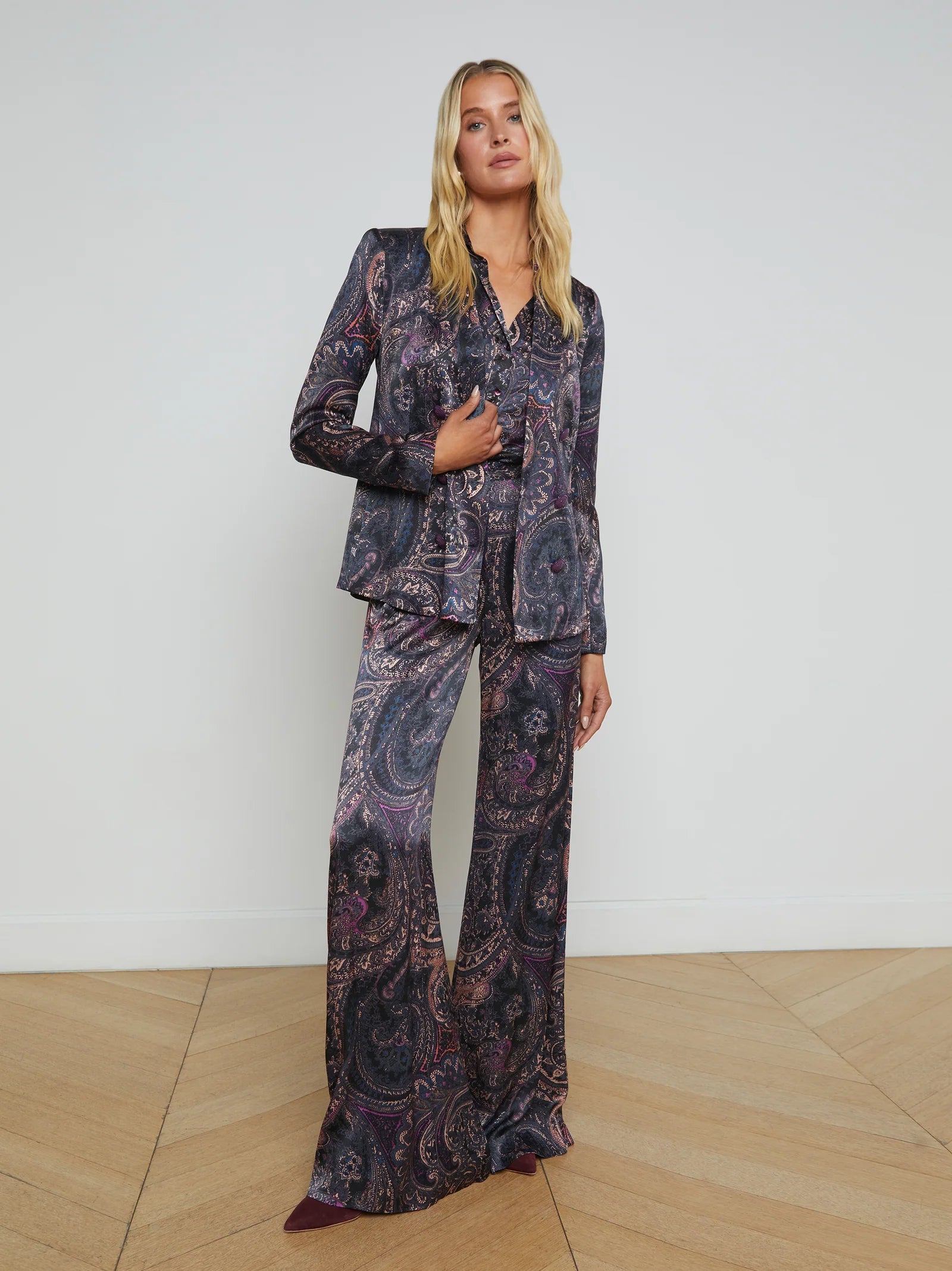 Colin Blazer in Plum Multi Boute Paisley