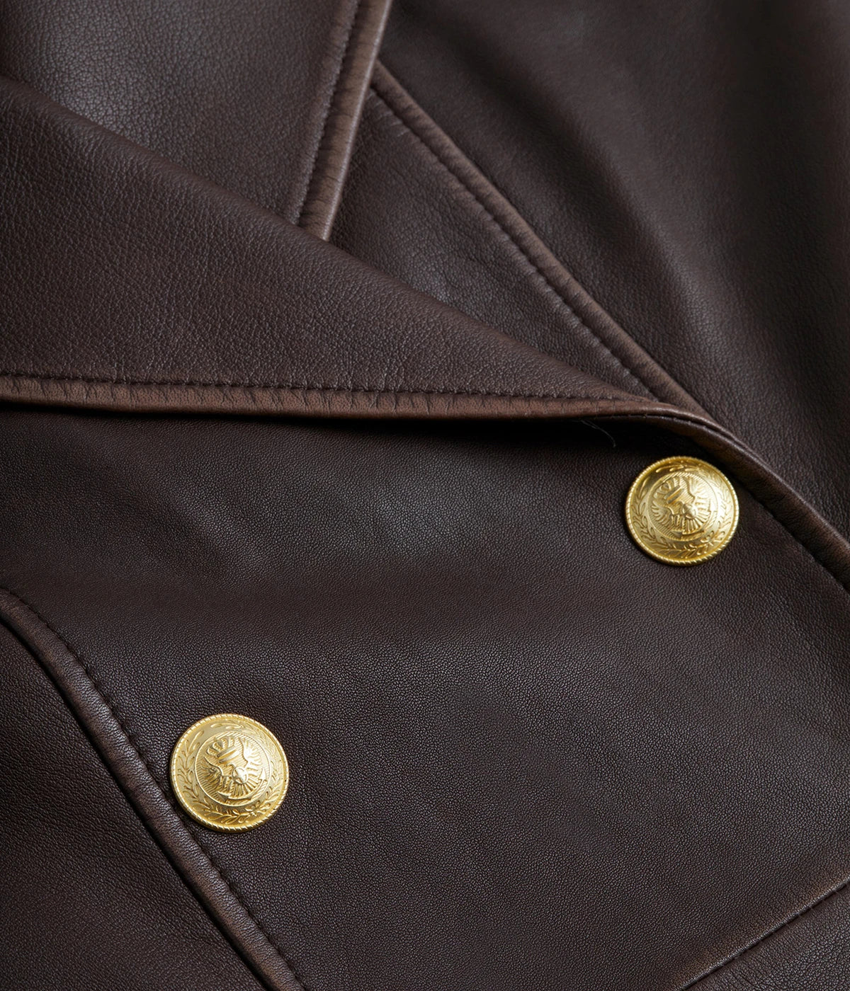 Celina LTHR Trench Coat in Chocolate