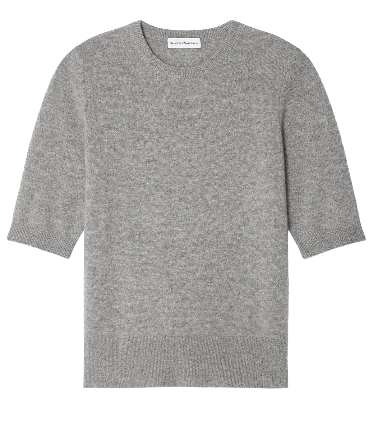 Cashmere Elbow Sleeve Tee in Grey Heather