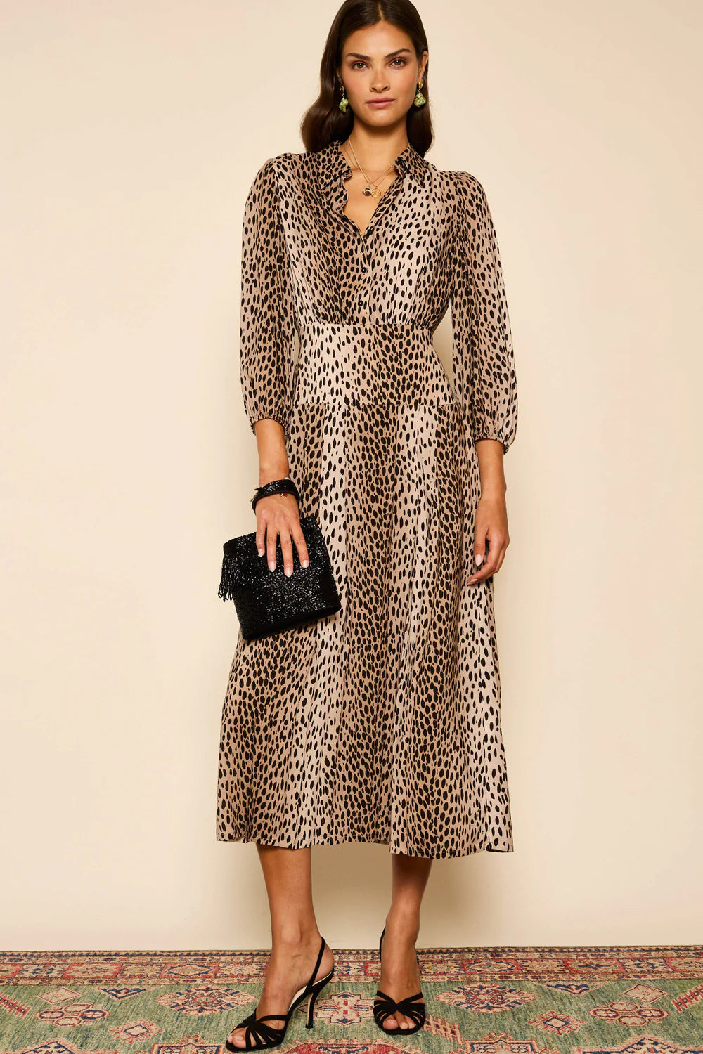 Izzy Dress in Antelope Spot Black