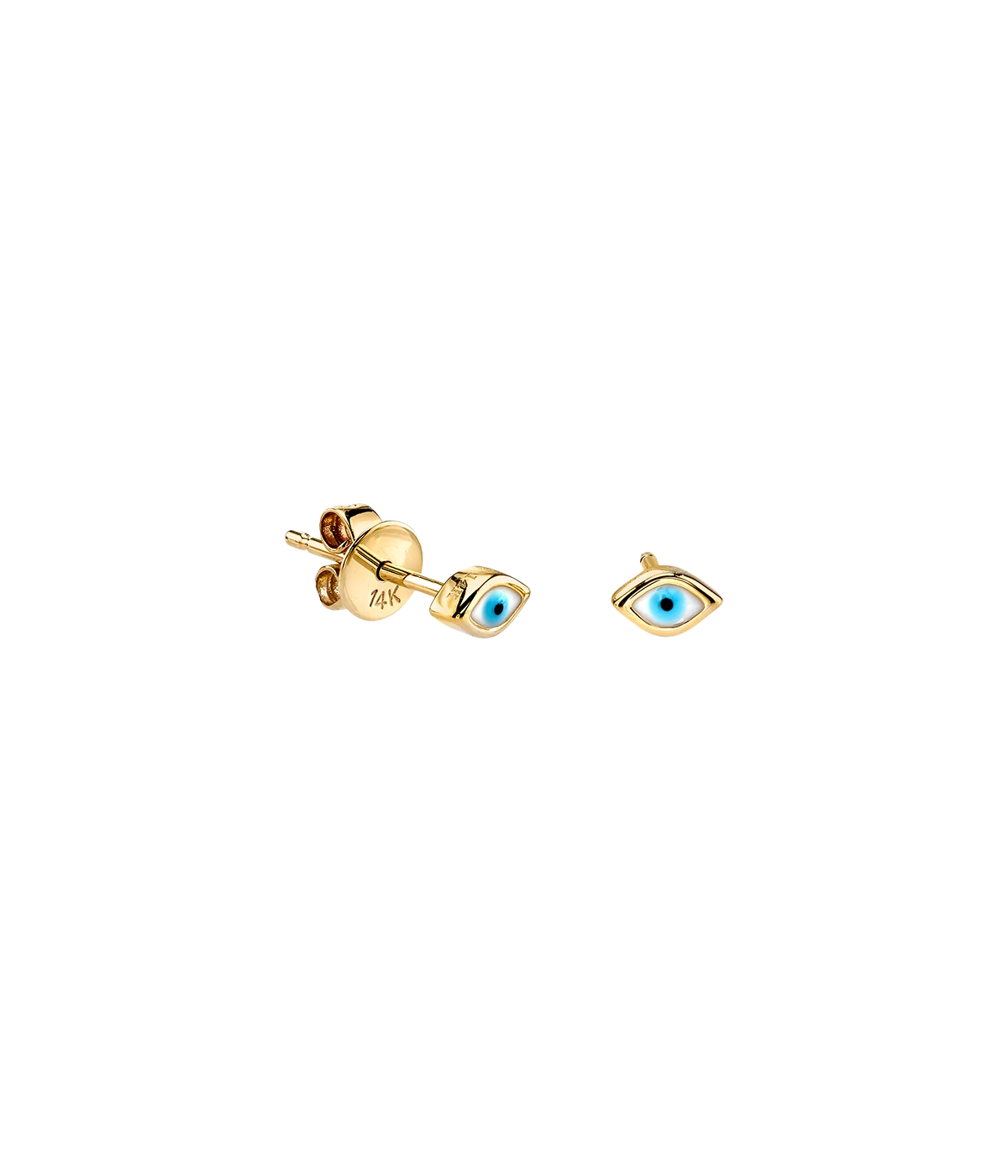 Evil Eye Studs in 14K Yellow Gold