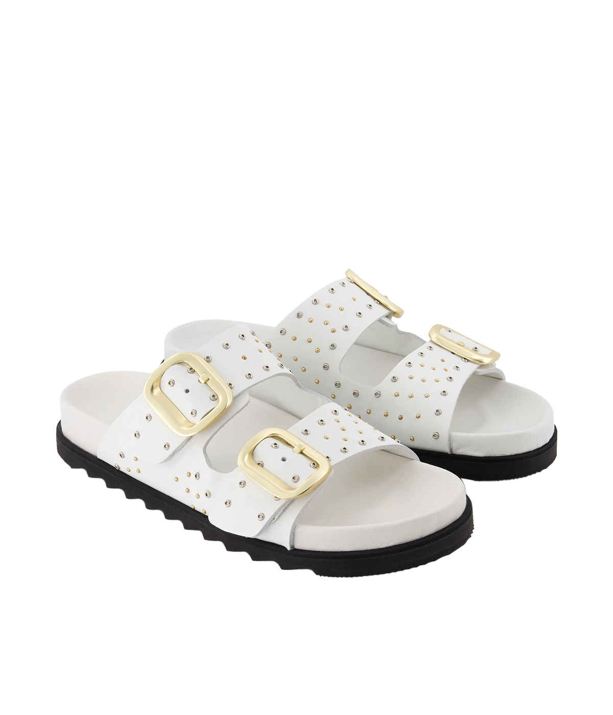 the Lexi Sandals are adorned with polished studs and eyelets, adding a touch of modern sophistication to this timeless design