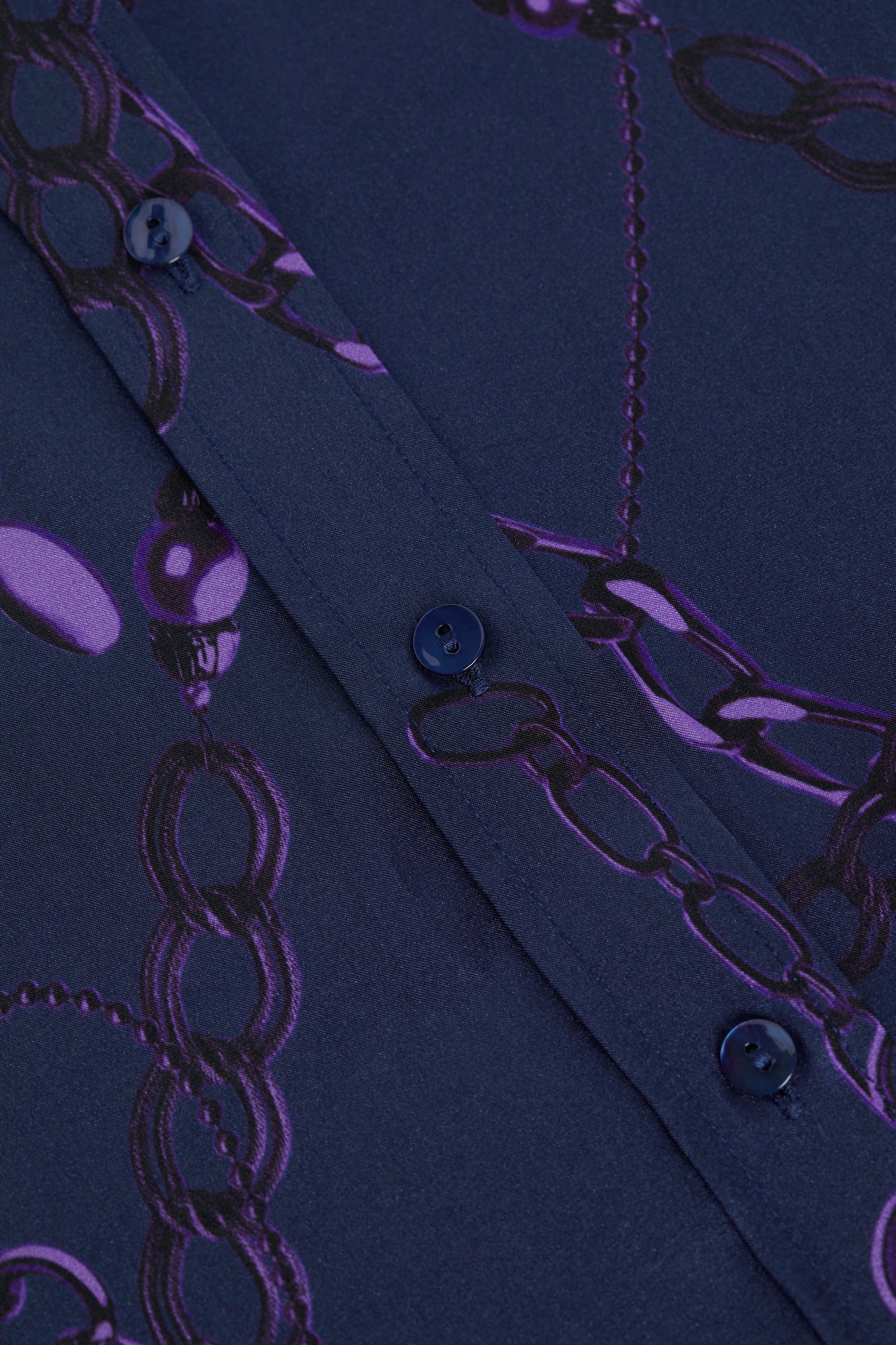 Dani 3/4 Sleeve Blouse in Midnight Purple Sketch Chain