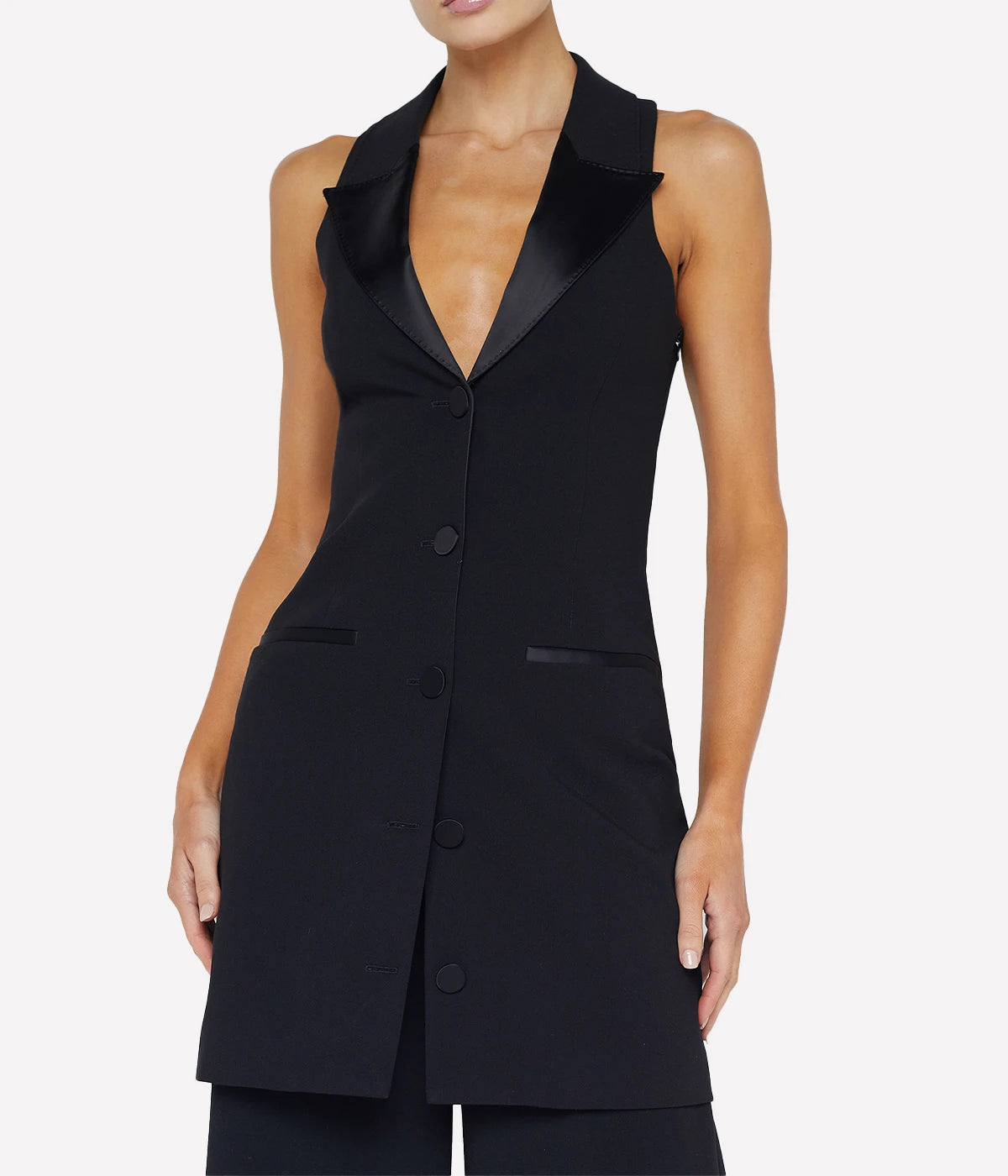 Jazlynn Tuxedo Dress in Black