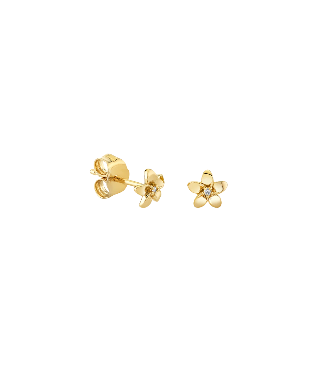 Plumeria Studs in 14K Yellow Gold