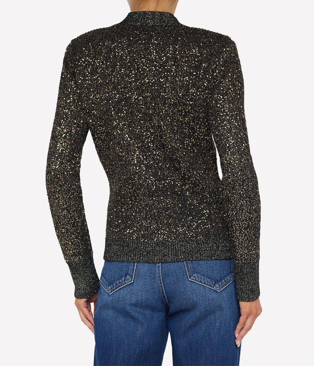 Jinny Sequin Cardigan in Black Gold Sequin