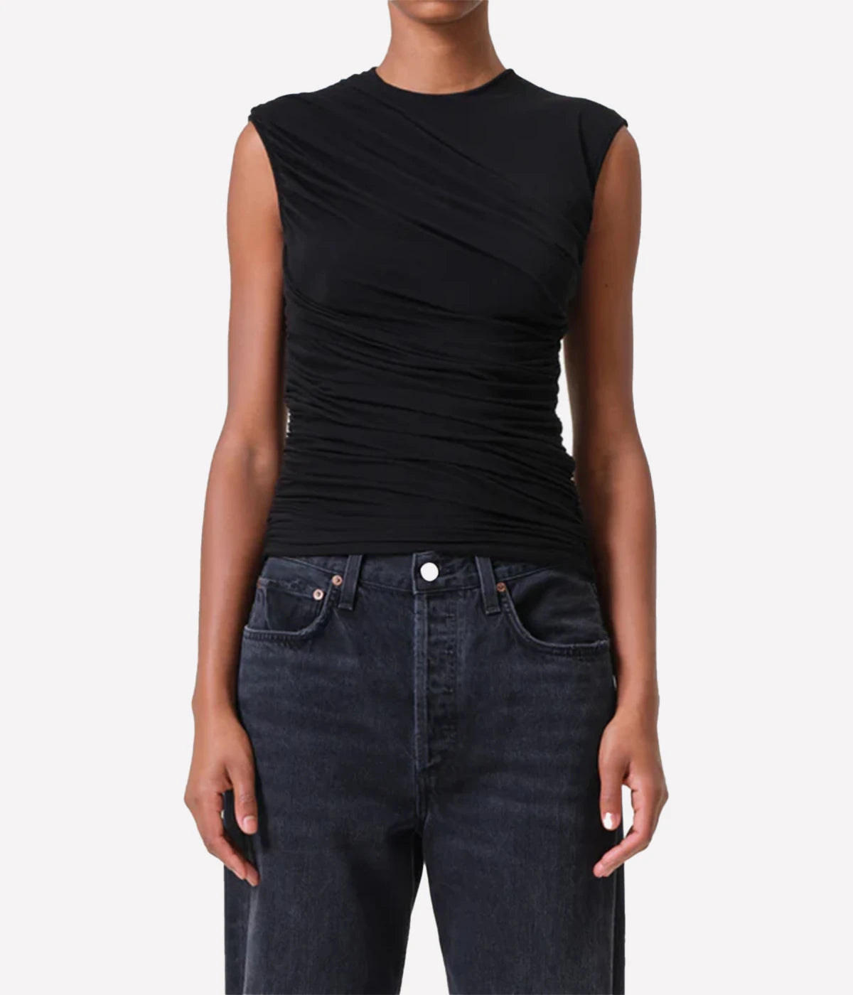 Ester Twist Tank in Black