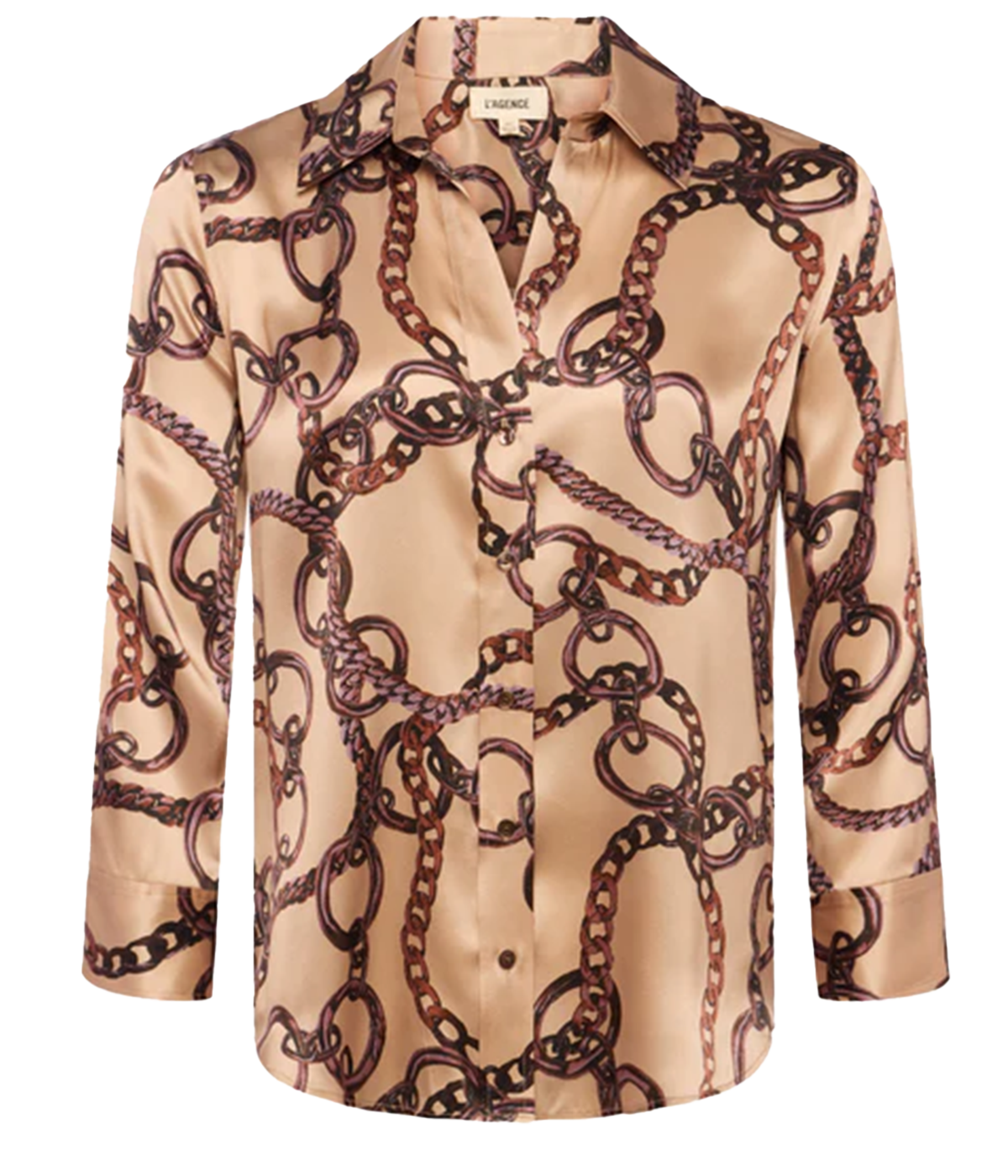 Dani 3/4 Sleeve Blouse in Almond Brown Chain