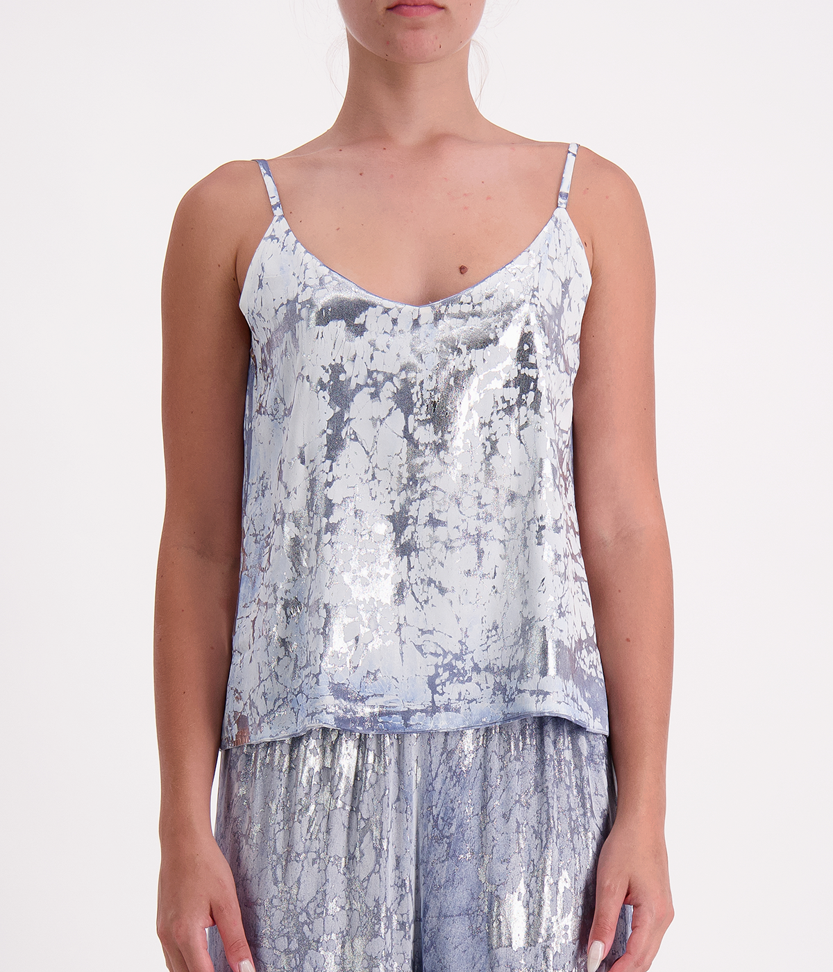 Marble Lamination Tank Top in Titanium