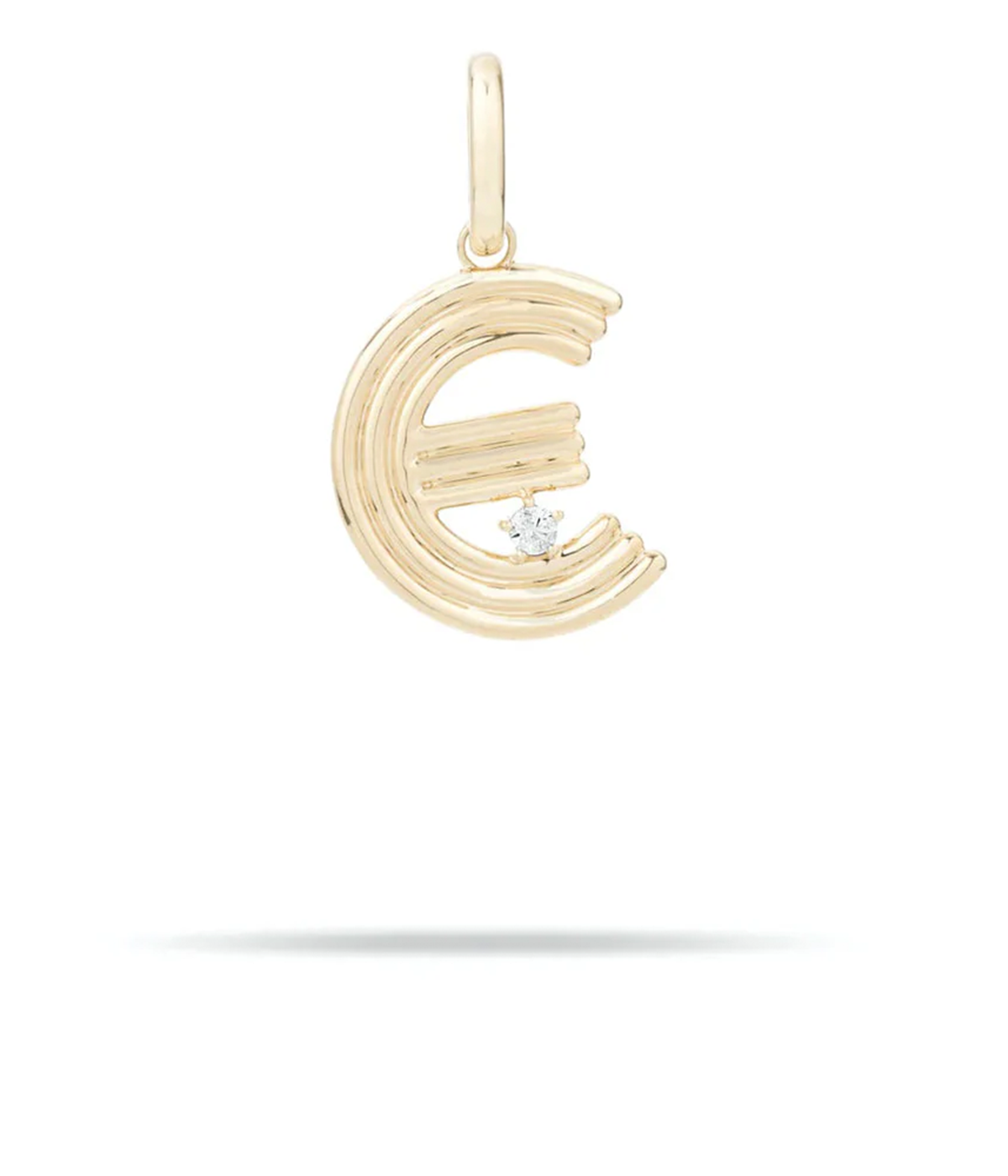 Groovy Diamond Initial E Charm 14K