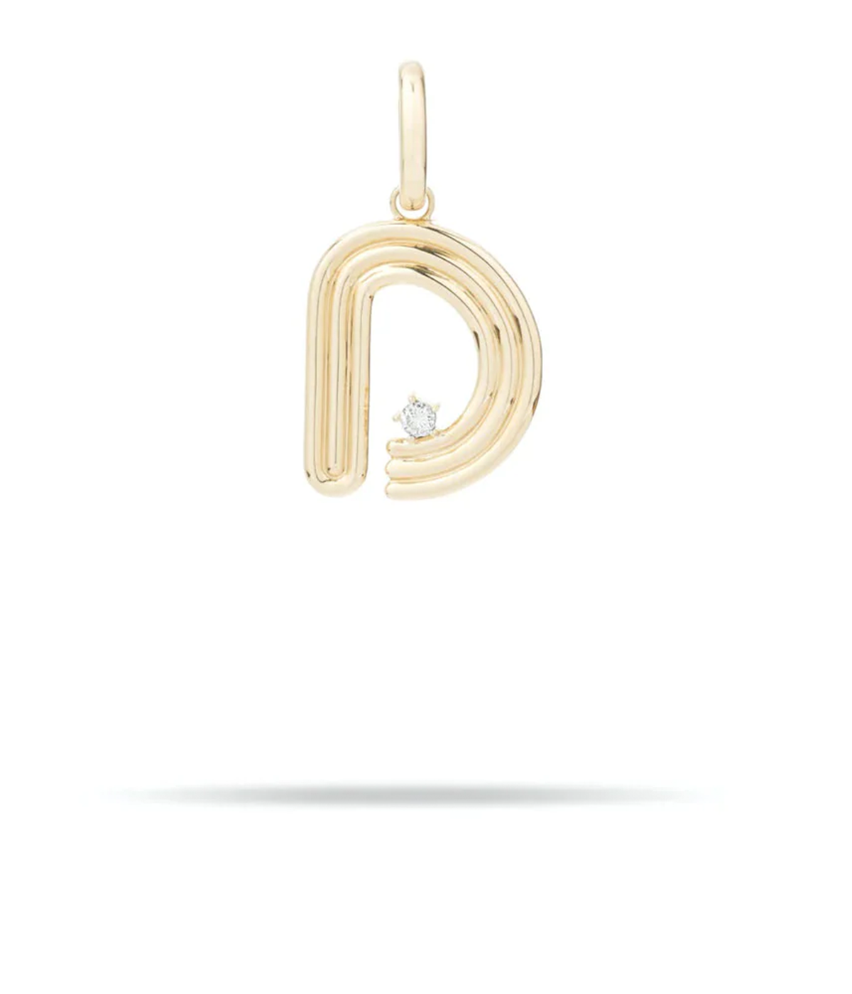 Groovy Diamond Initial D Charm 14K