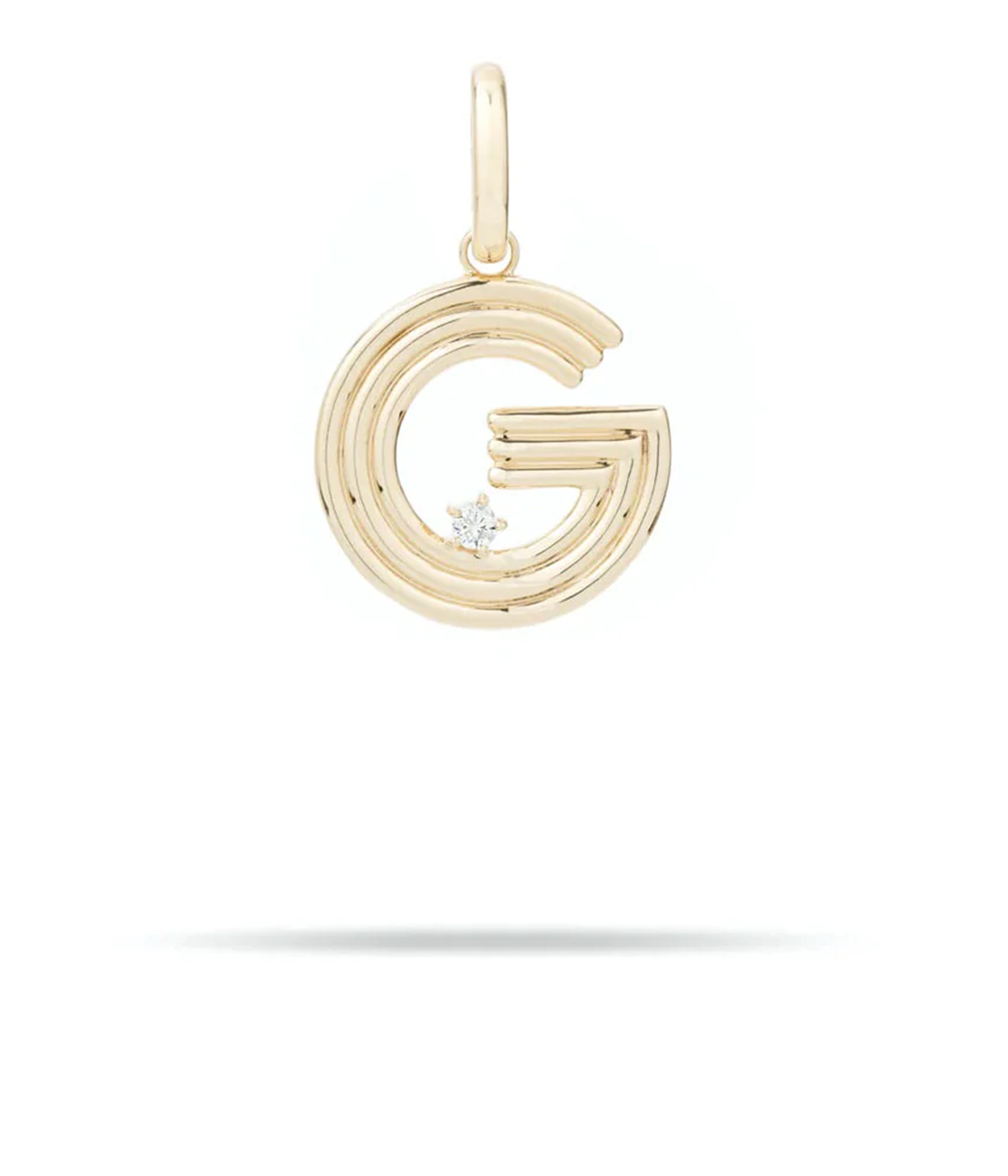 Groovy Diamond Initial G Charm 14K