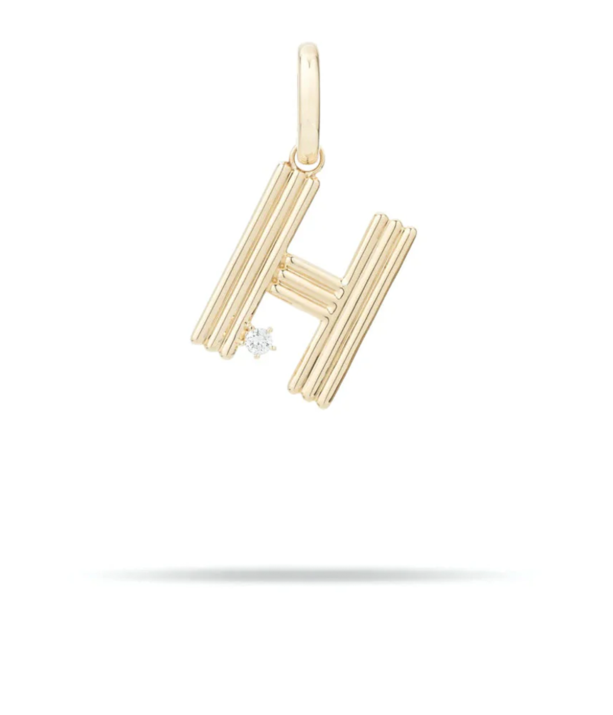 Groovy Diamond Initial H Charm 14K