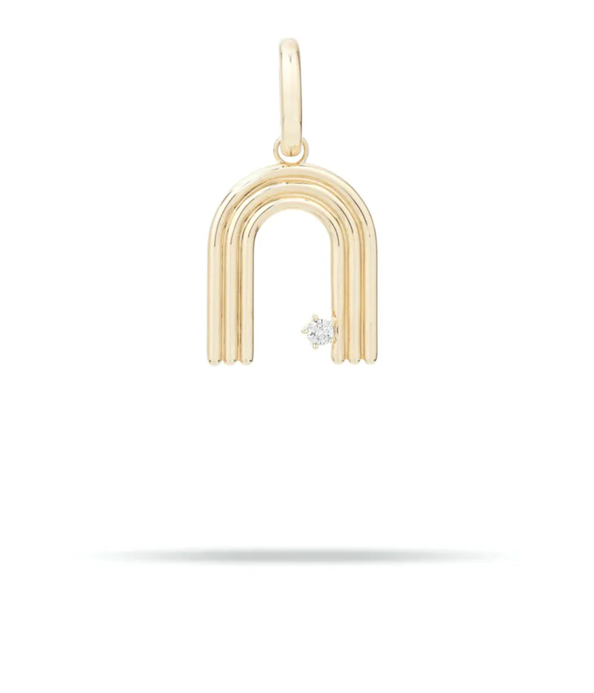 Groovy Diamond Initial N Charm 14K