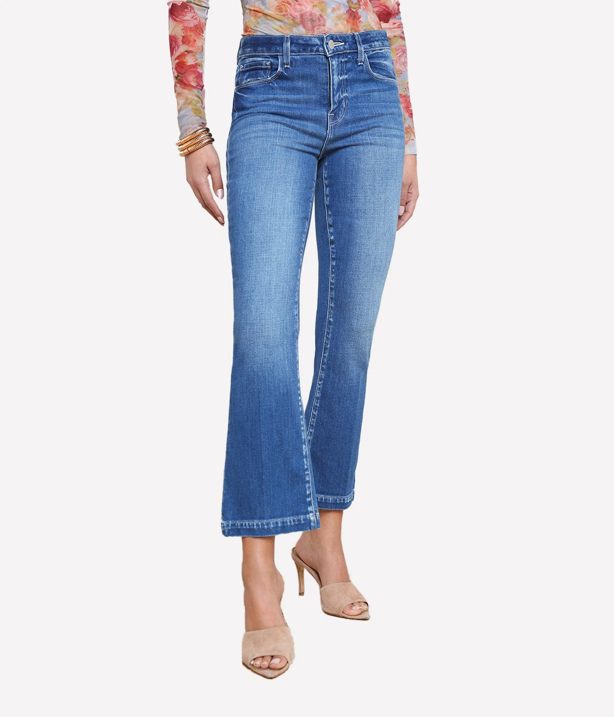 Ali High Rise Slim Flare Jean in Maywood