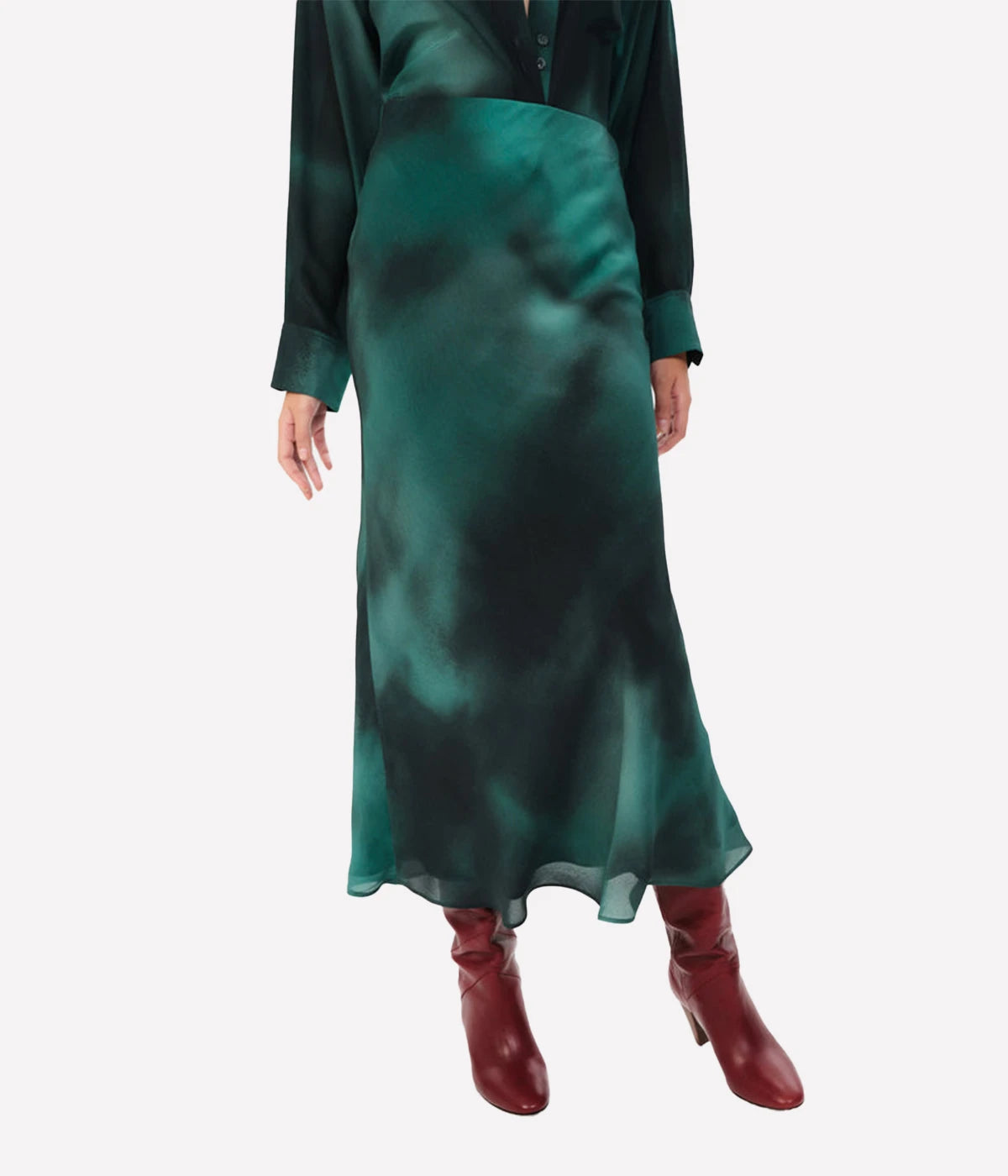 Atacalco Alice Midi Skirt in Emerald