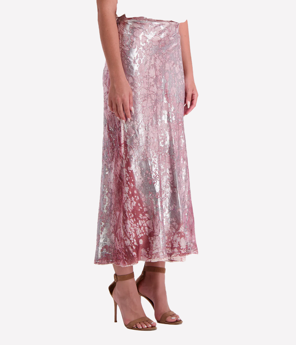 Marble Lamination Long Skirt in Agata