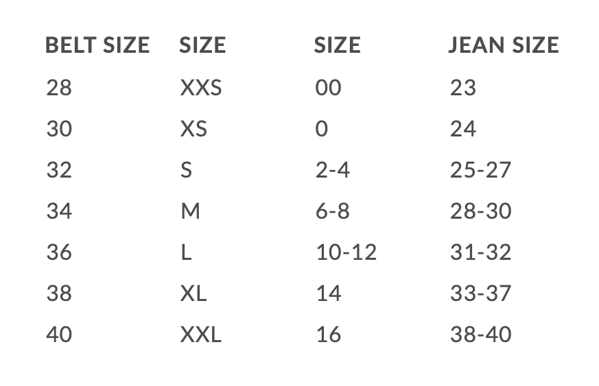 Sizing Chart