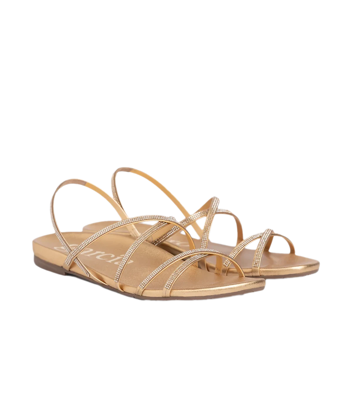 Bera Sandal in Gold Nappa Lame