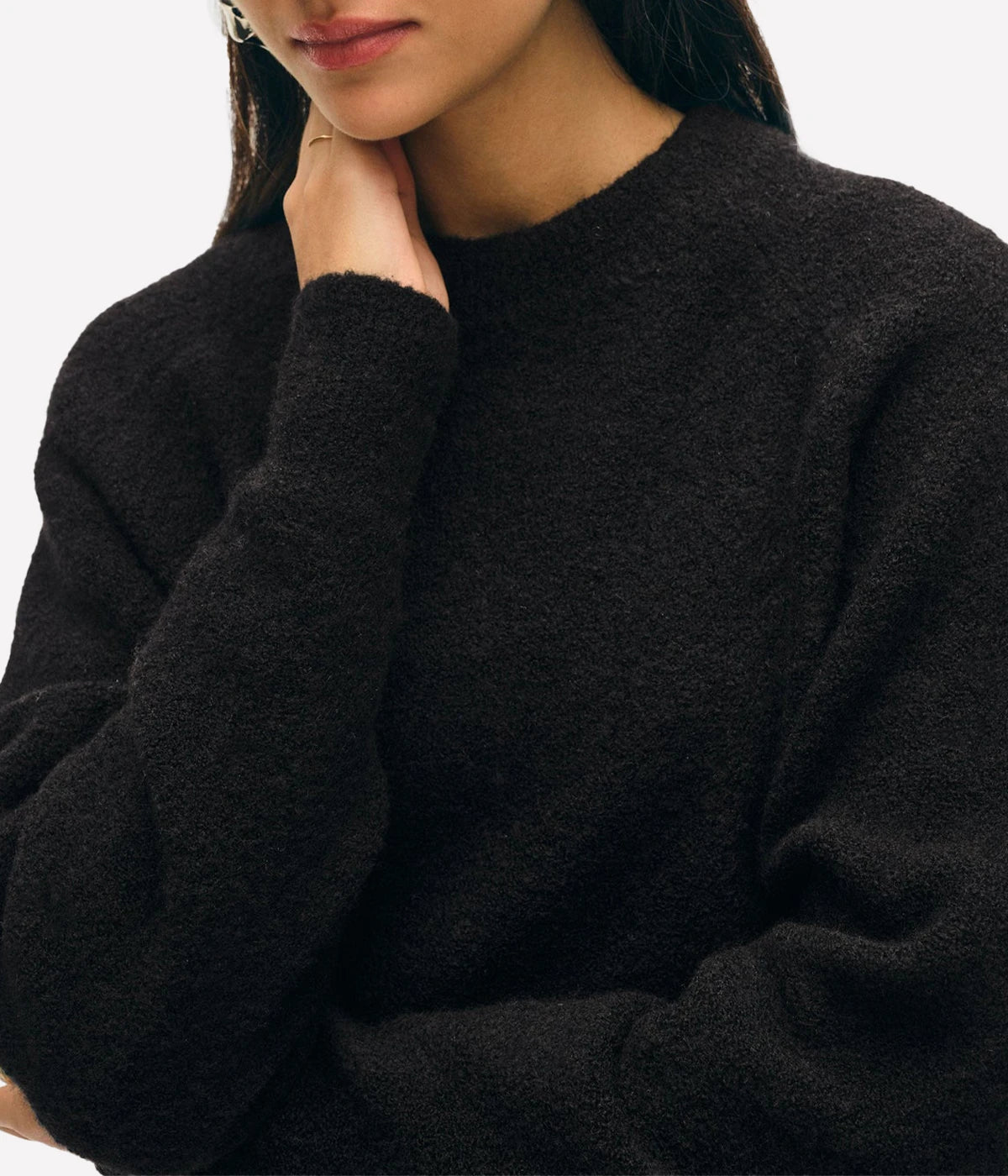 Boucle Cashmere Sweatshirt in Black