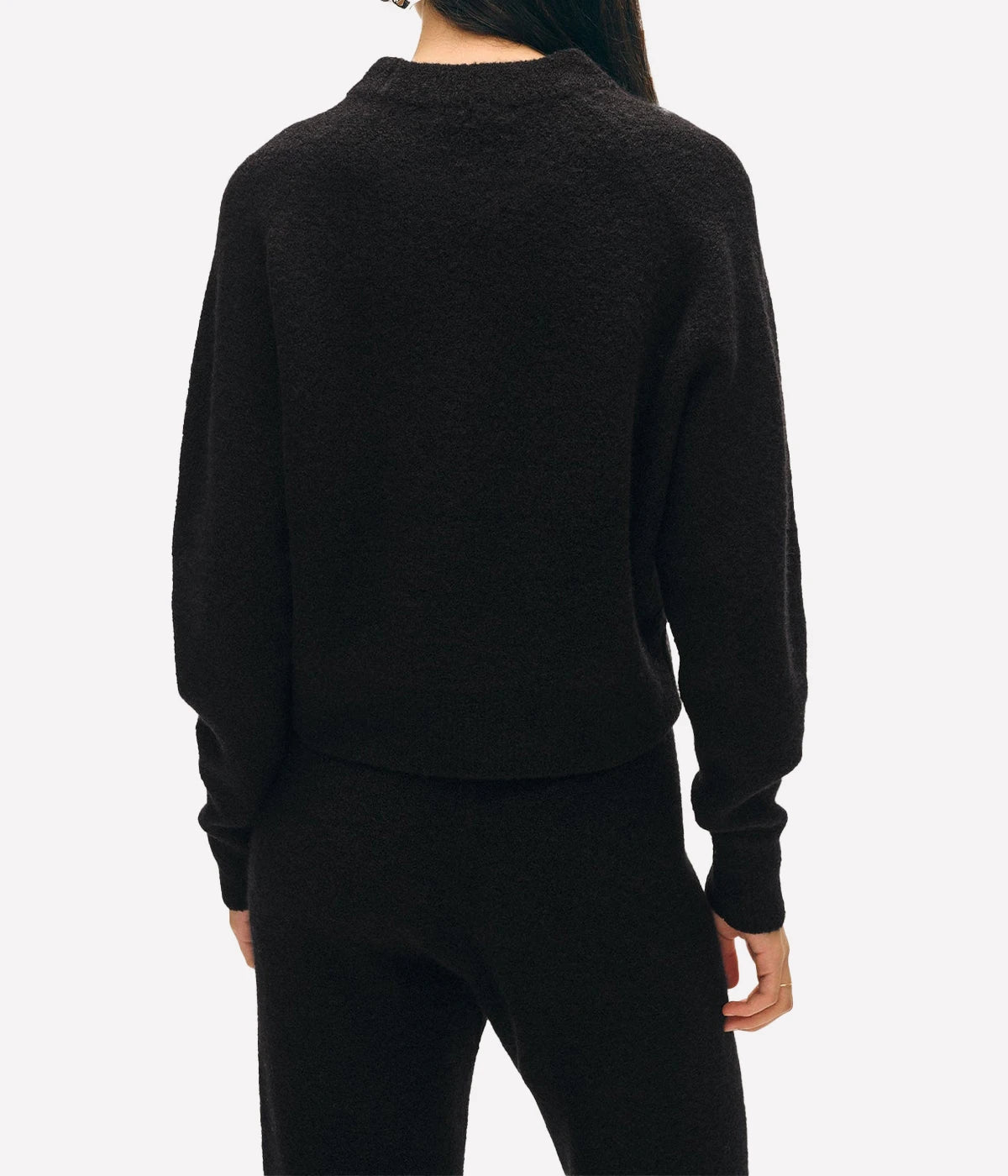 Boucle Cashmere Sweatshirt in Black