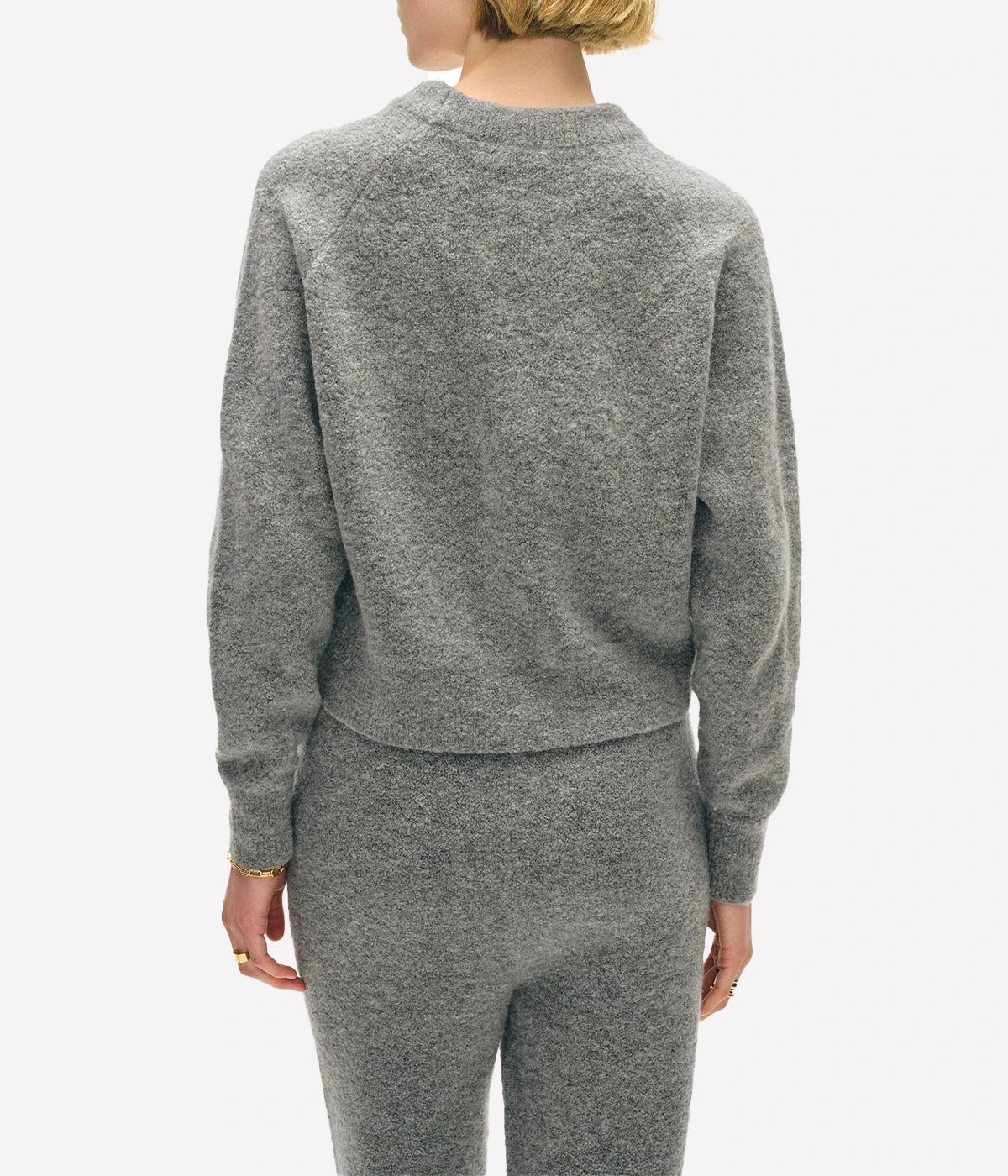 Boucle Cashmere Sweatshirt in Pale Smoke