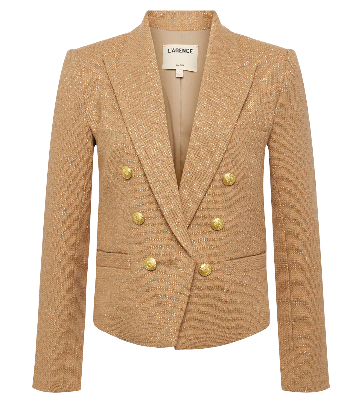 Brooke Crop Blazer in Latte Gold