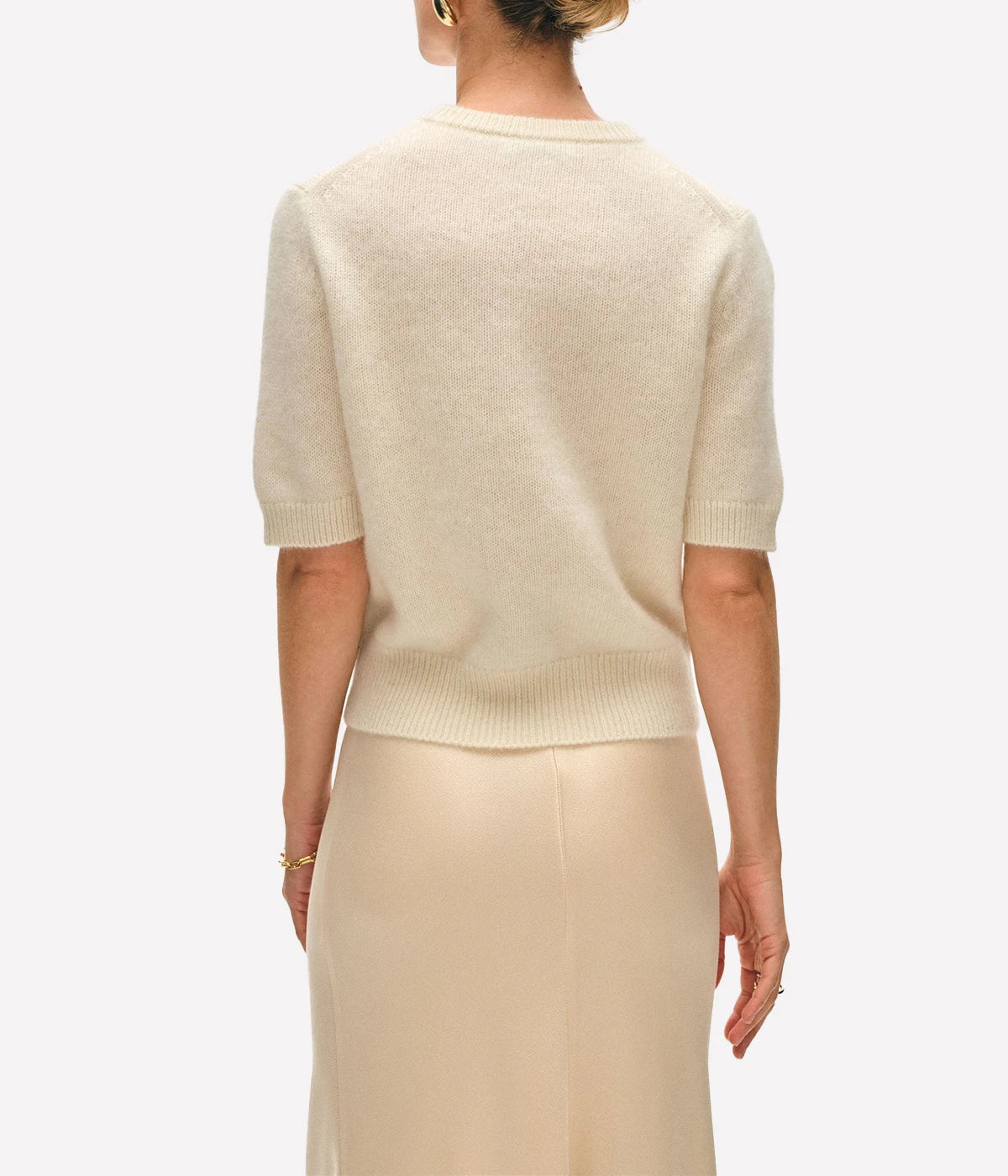 Brushed Cashmere Tee in Ivory