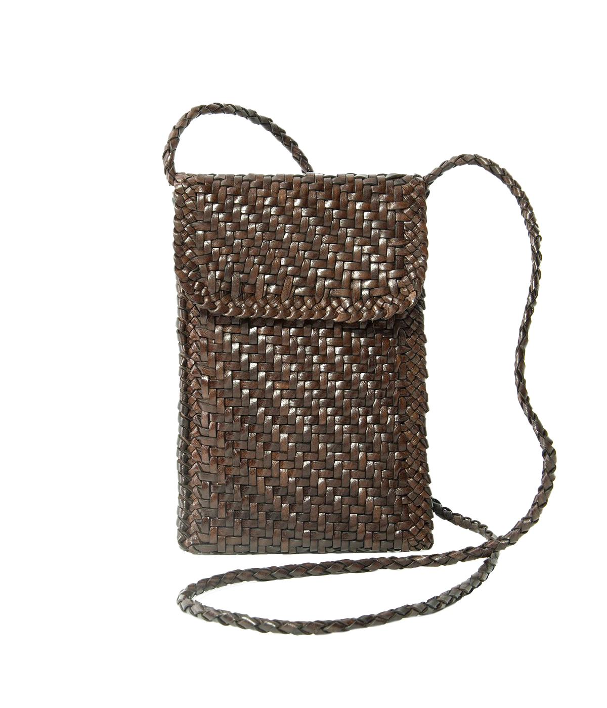 Phone Crossbody Bag in Dark Brown