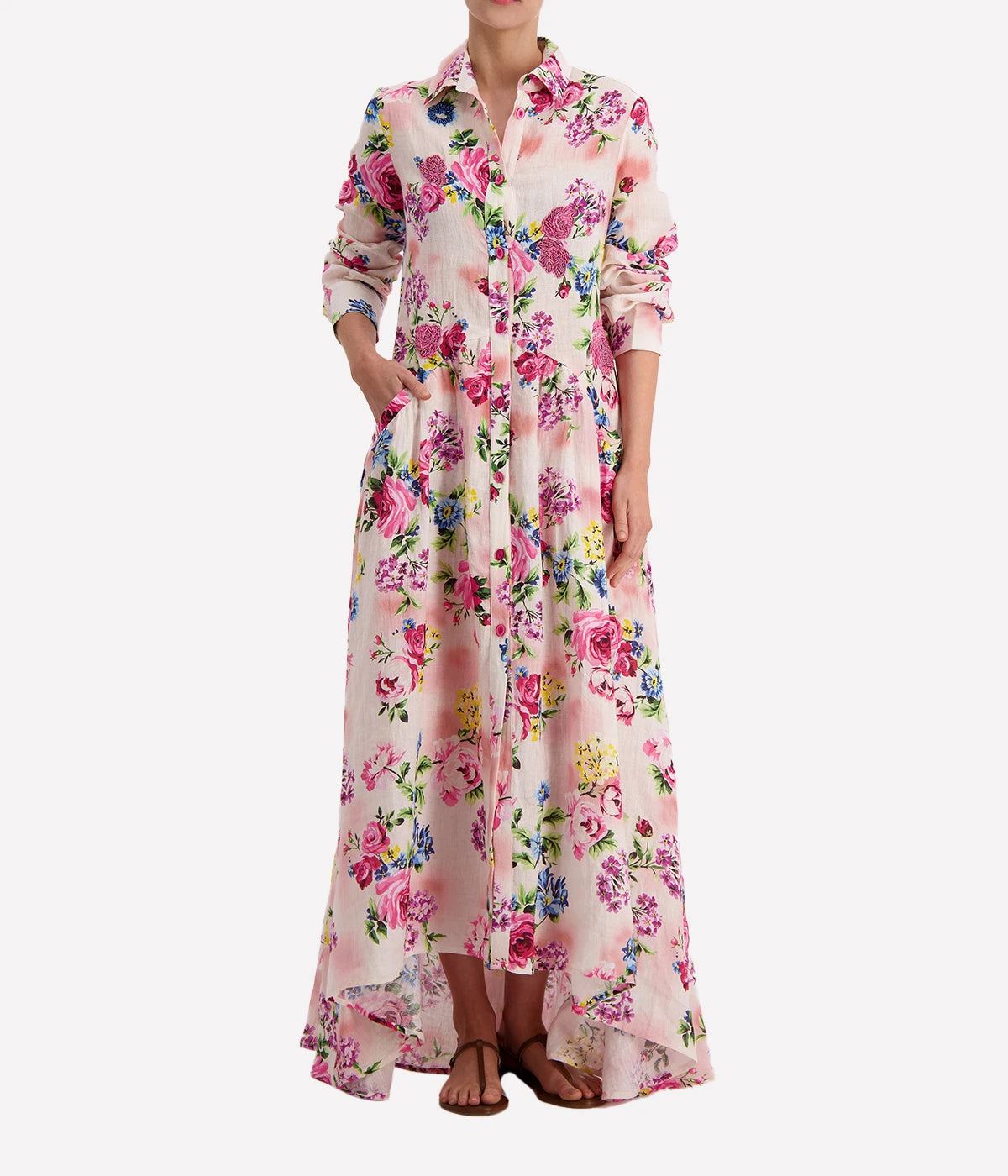 Long Shirt Dress in Rose