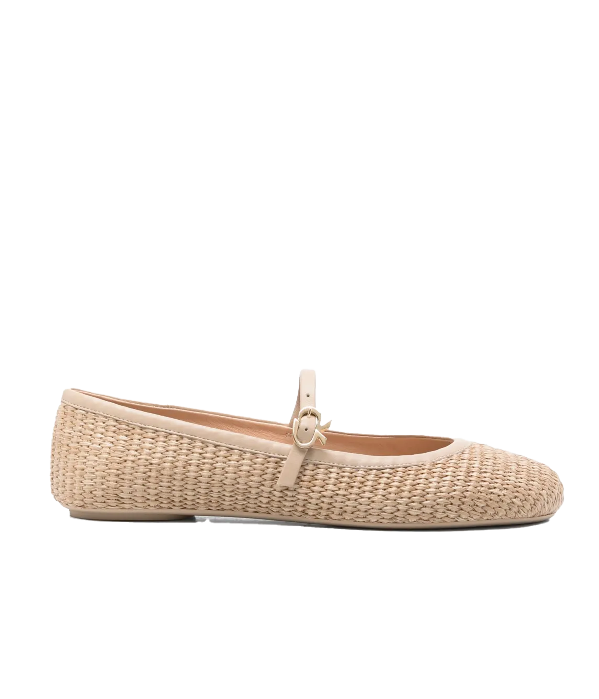 ALT Text: Carla Marbella Ballet Flat in Natural leather with classic ballet flat design.