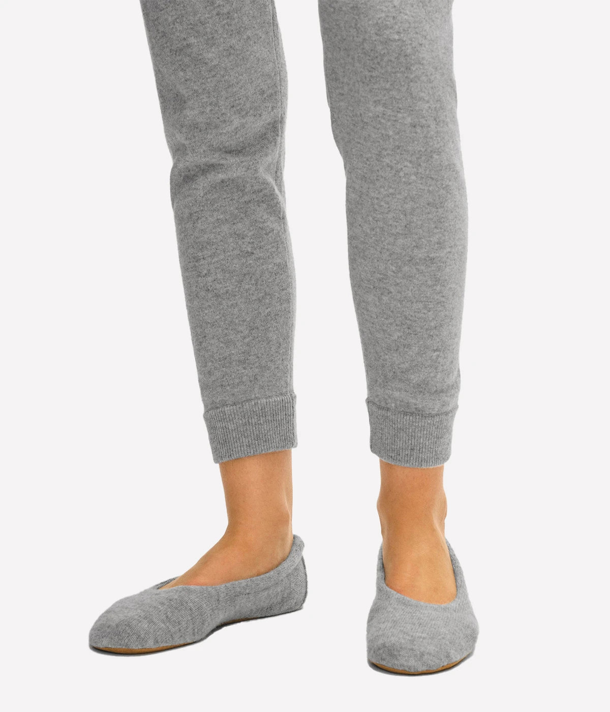 Cashmere Ballet Slipper in Grey Heather