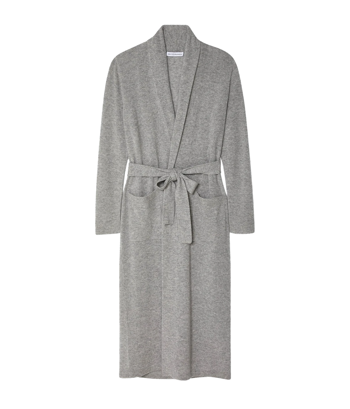 Cashmere Long Robe in Grey Heather