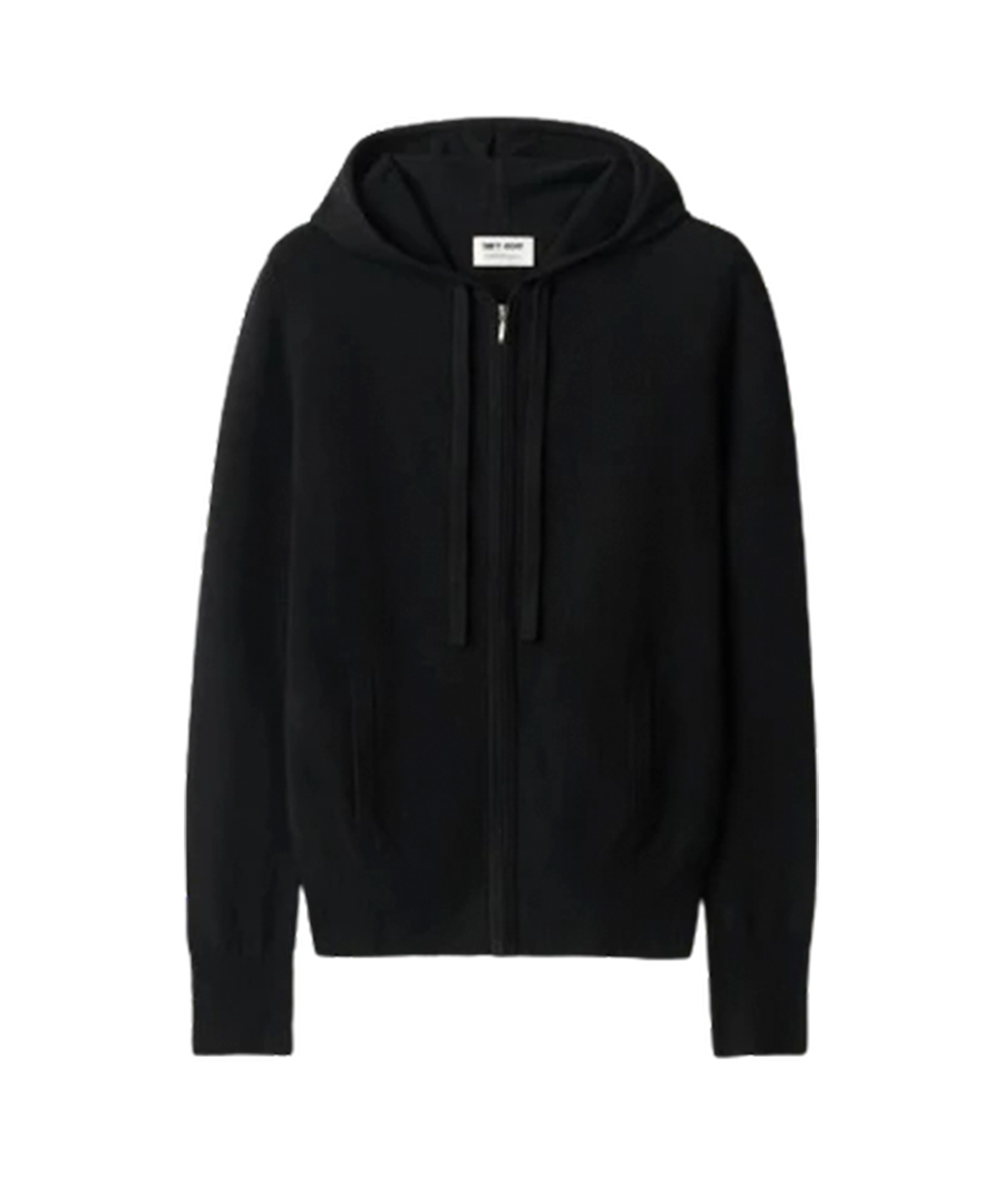 Cashmere Zip Hoodie in Black