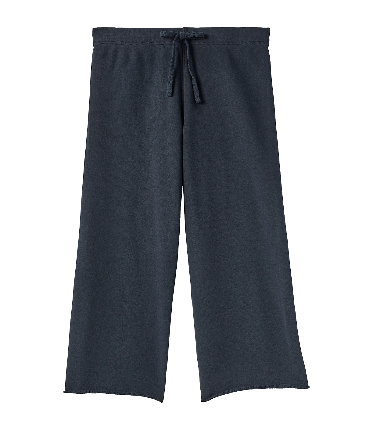 ALT Text: Relaxed fit cropped sweatpants in soft Triple Fleece cotton, with a mid-rise waist and wide leg.