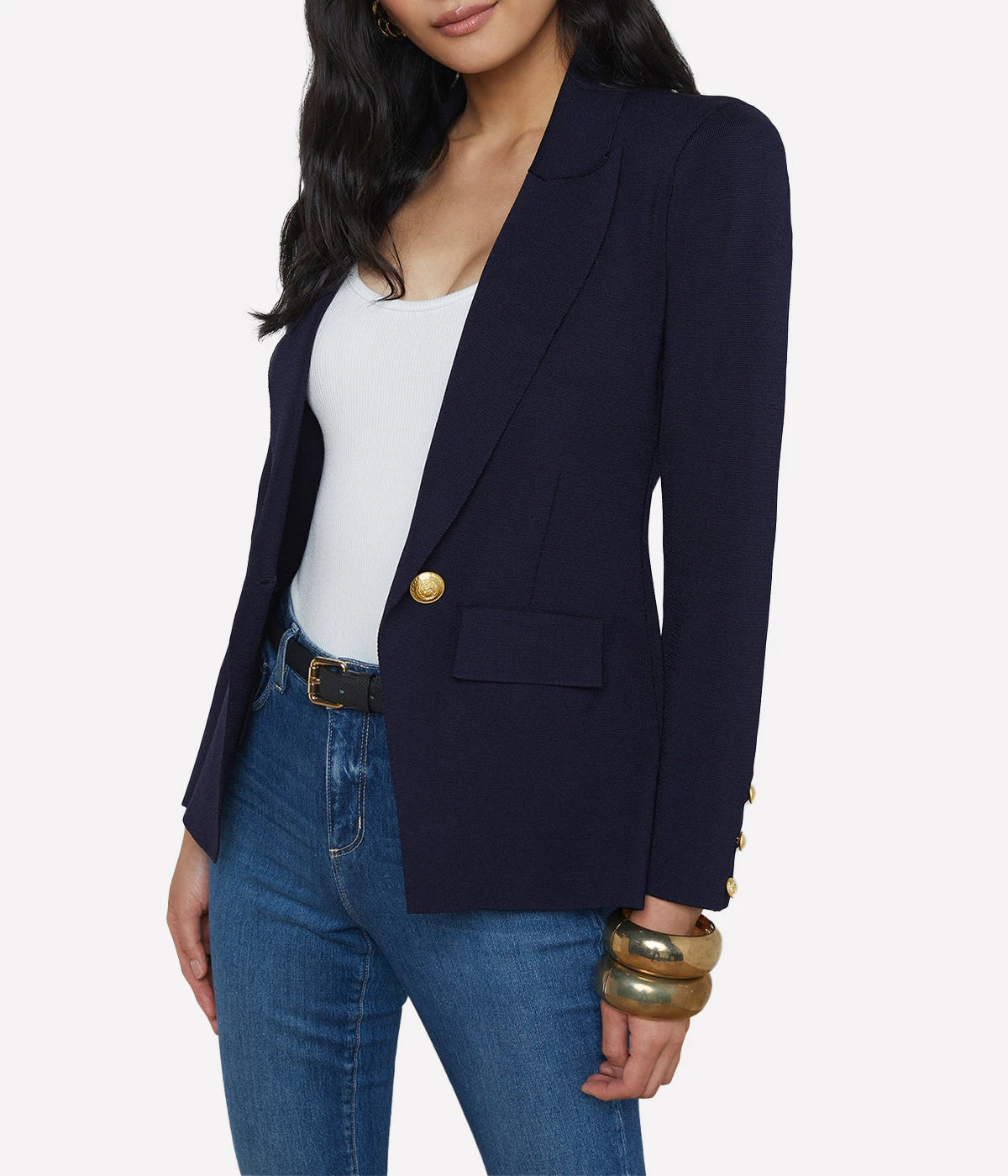 Chamberlain Knit Blazer in Midnight Gold