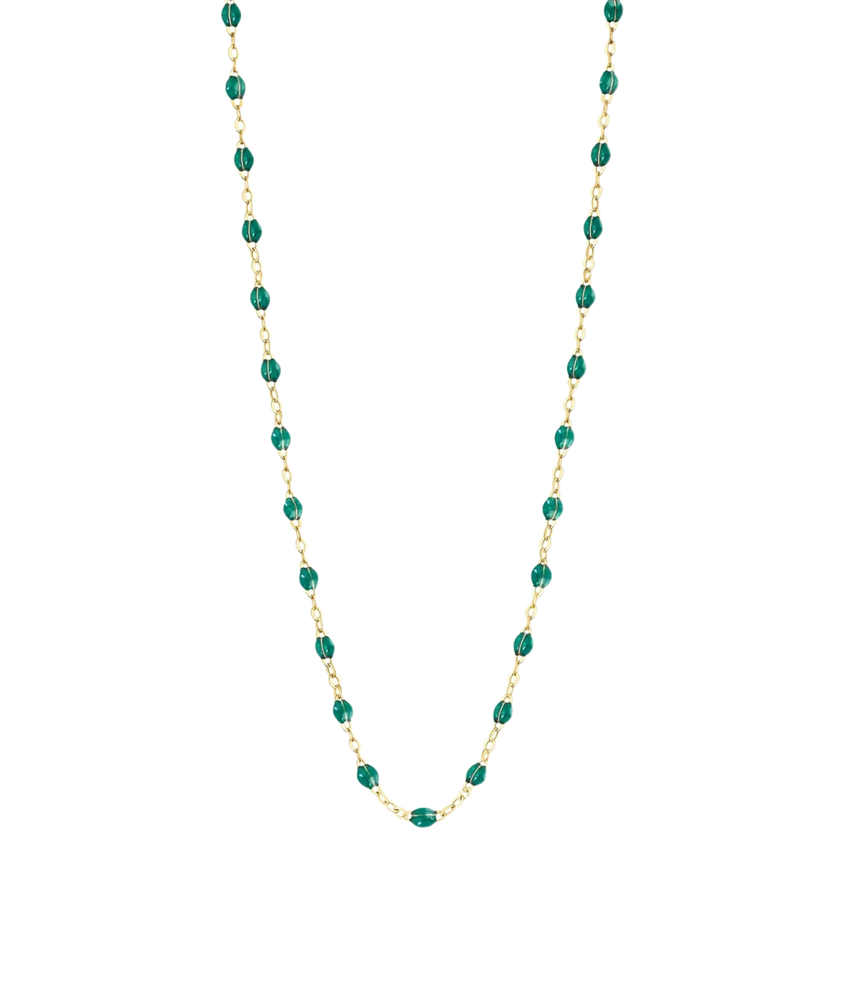 Classic Gigi 45cm Necklace in 18K Yellow Gold & Emerald