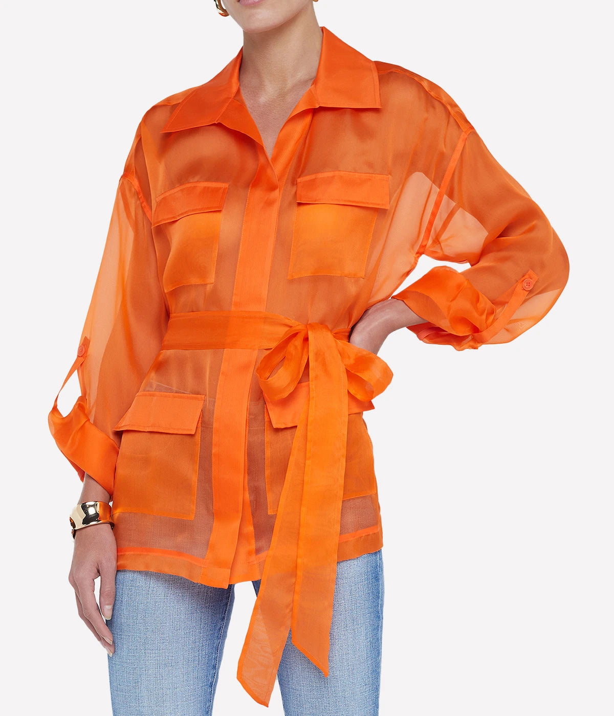 Colson Safari Jacket in Pop Orange