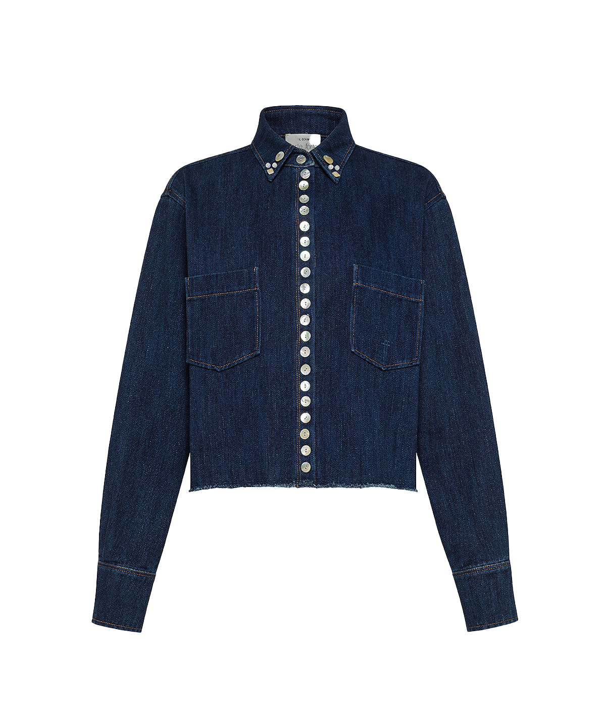 Denim Calvary Cropped Shirt in Indigo