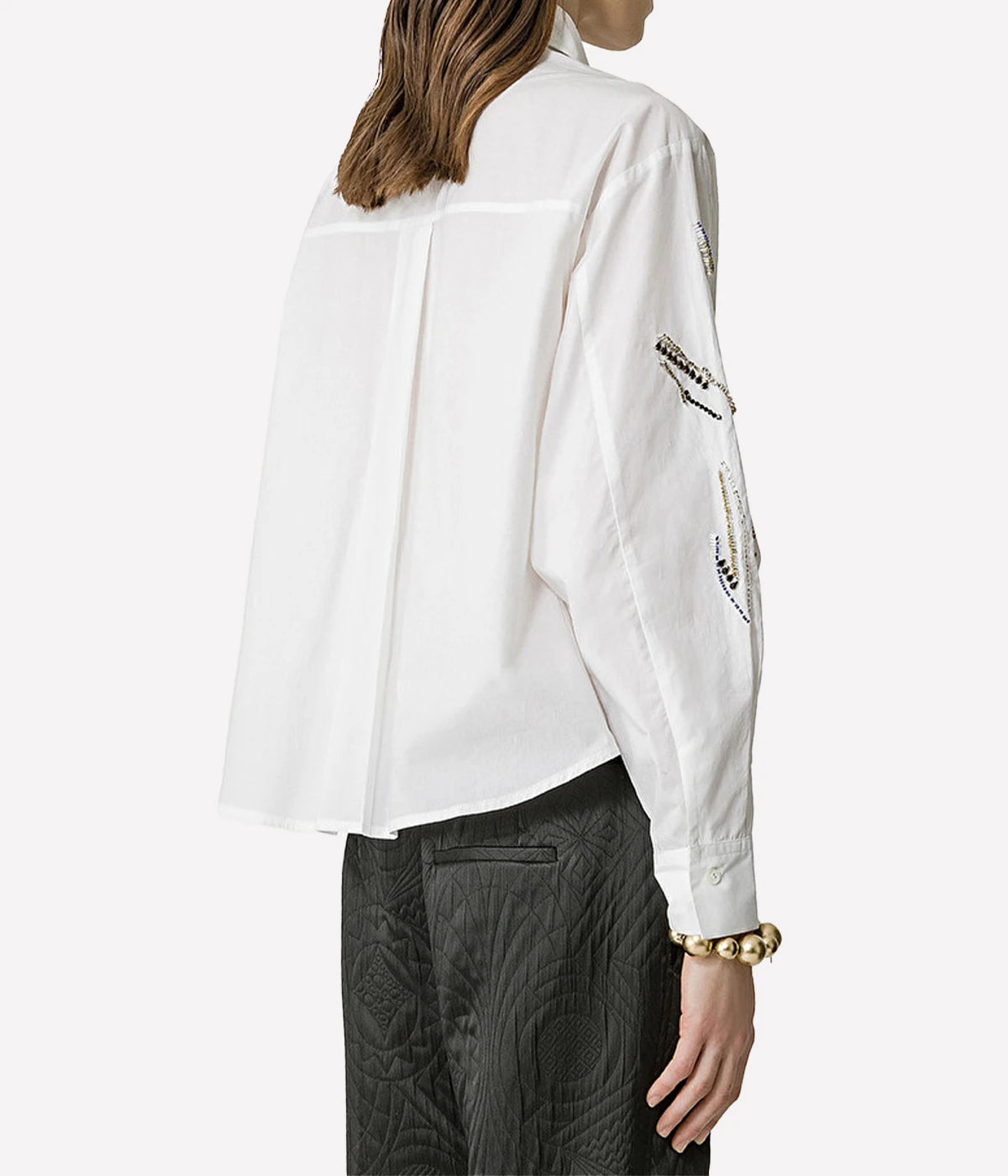 Crystal Cotton Poplin Shirt in Bianco