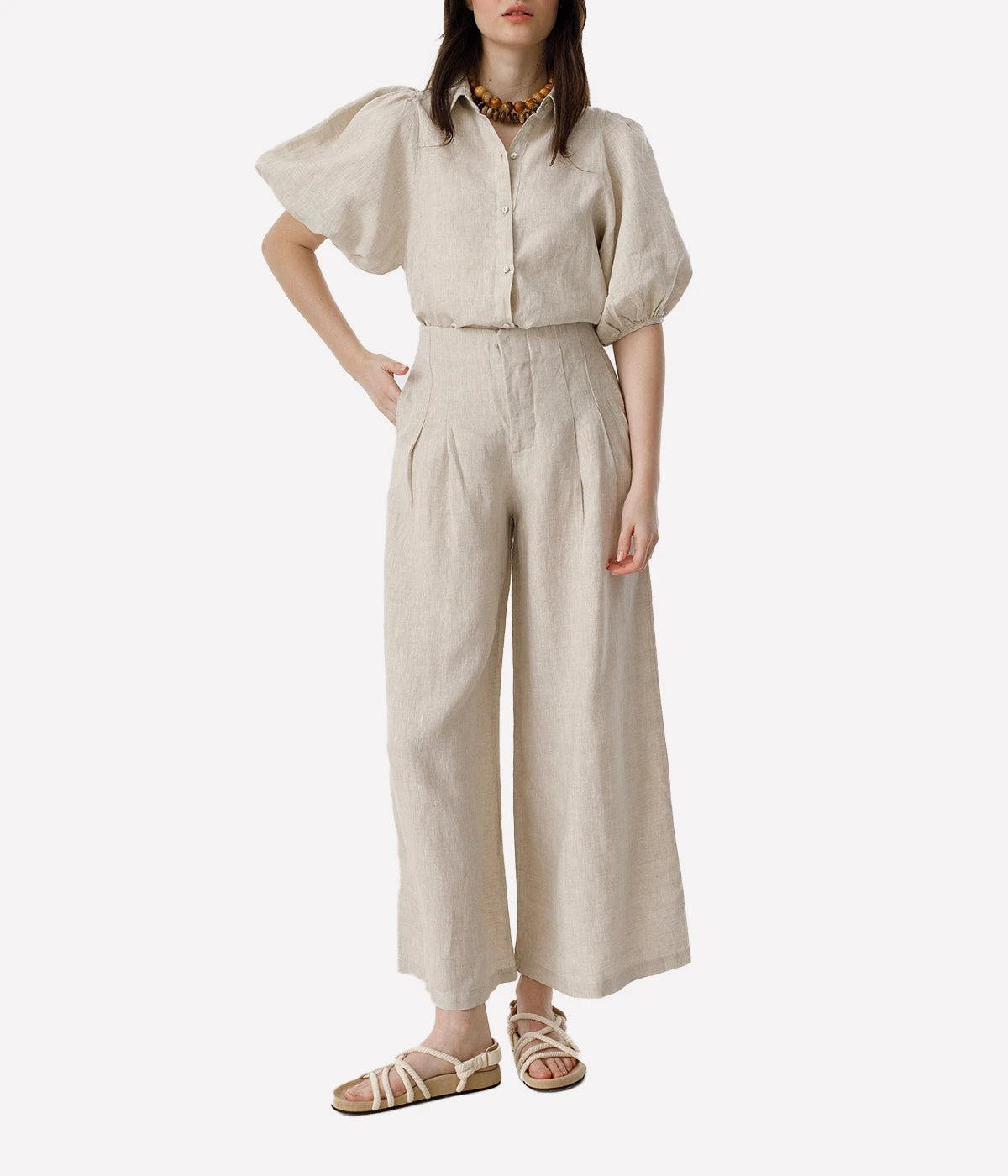 Culotte Linen Pant in Natural