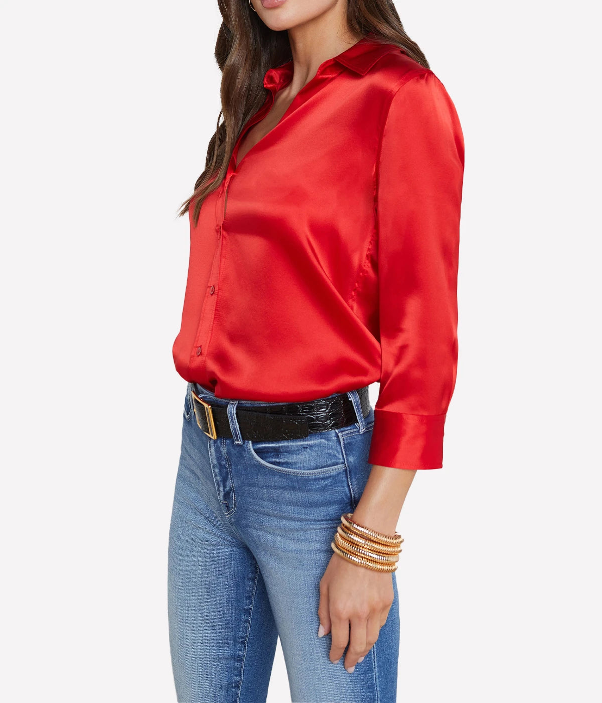 Dani 3/4 Sleeve Blouse in High Risk Red