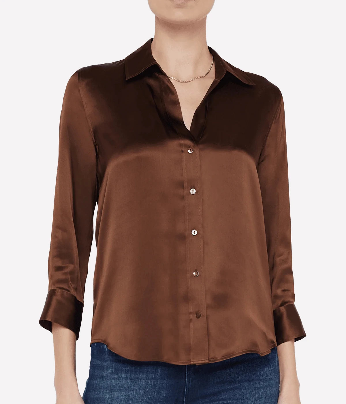 Dani 3/4 Sleeve Blouse in Hot Fudge