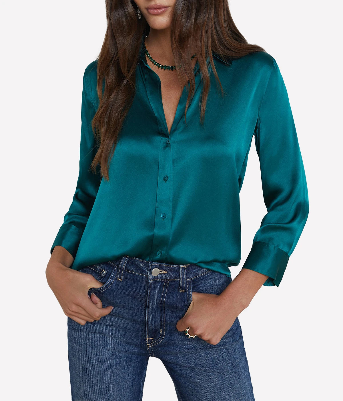 Dani 3/4 Sleeve Blouse in Ocean