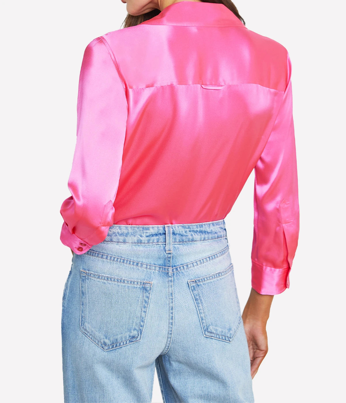 Dani 3/4 Sleeve Blouse in Shocking Pink