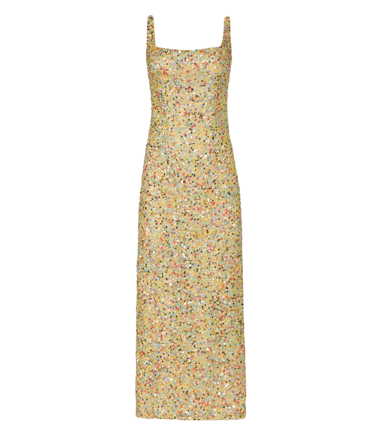 Dasha Sequin Midi Dress in Beige Multi