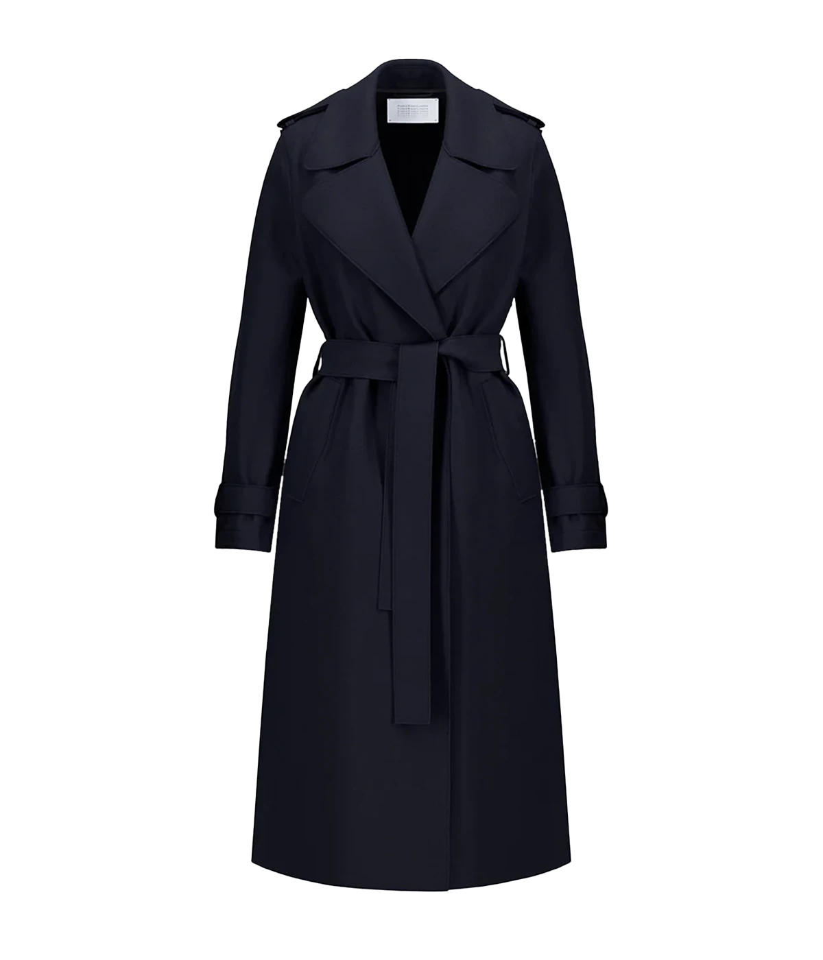 Double Vent Trench Coat in Navy Blue
